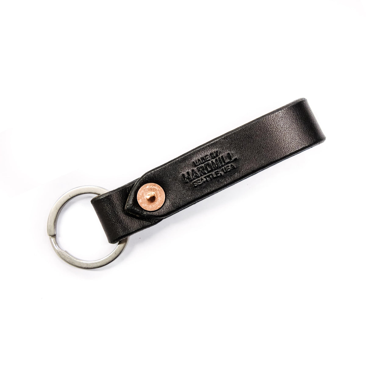 Milloo Leather Handwoven Keyring with Clip - Black Black