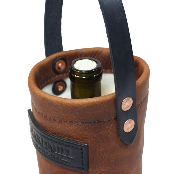 LEATHER WINE TOTE