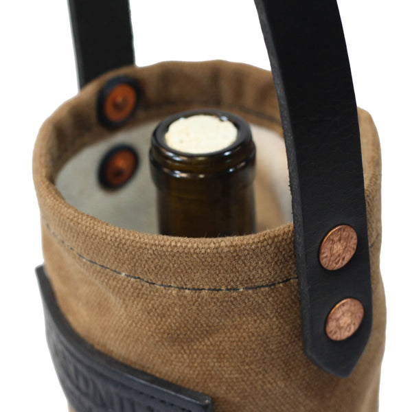 WAXED CANVAS WINE TOTE