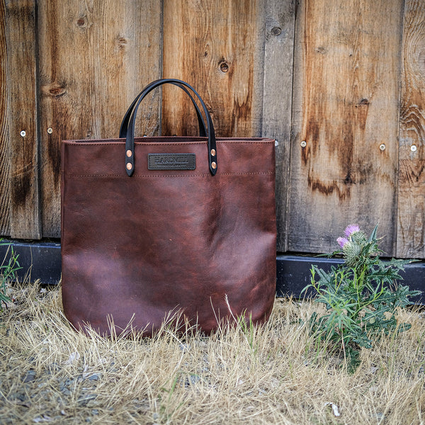 LEATHER GROCERY TOTE