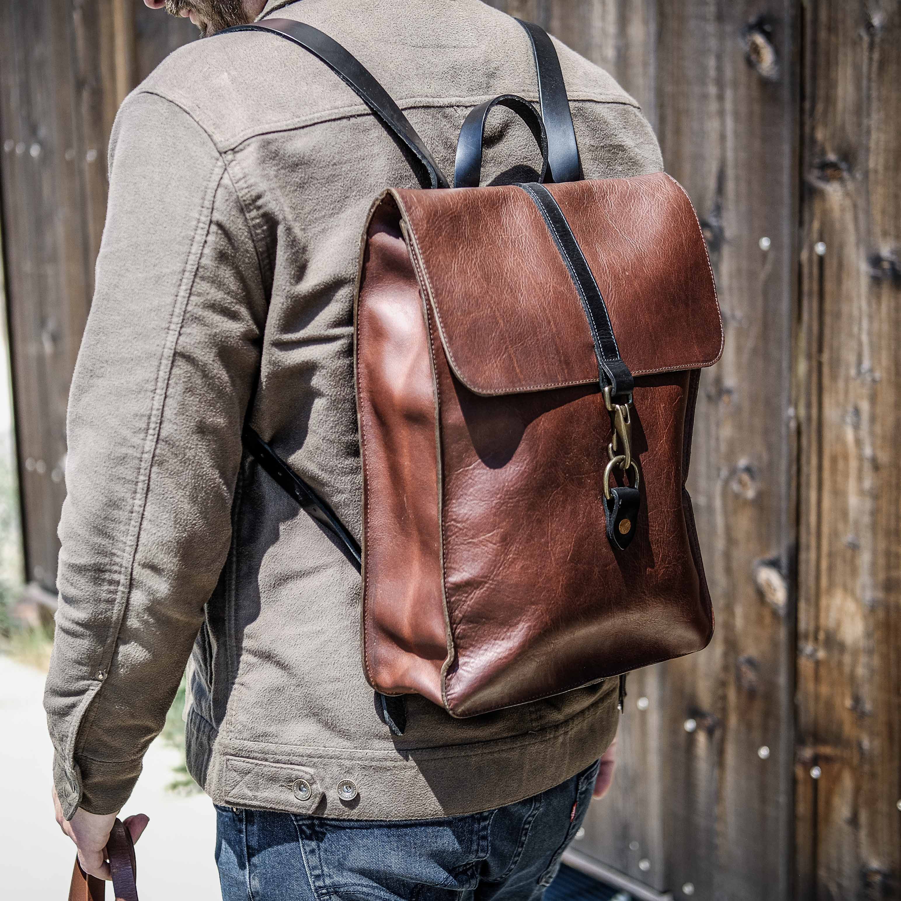 Slim leather backpack Clearance