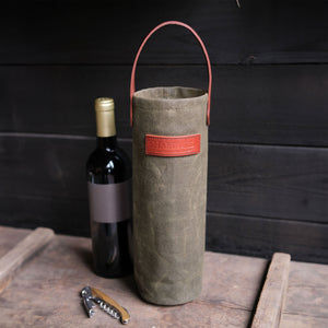 WAXED CANVAS WINE TOTE