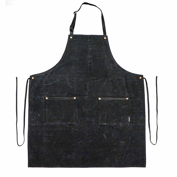 Waxed Denim Industry Apron Black