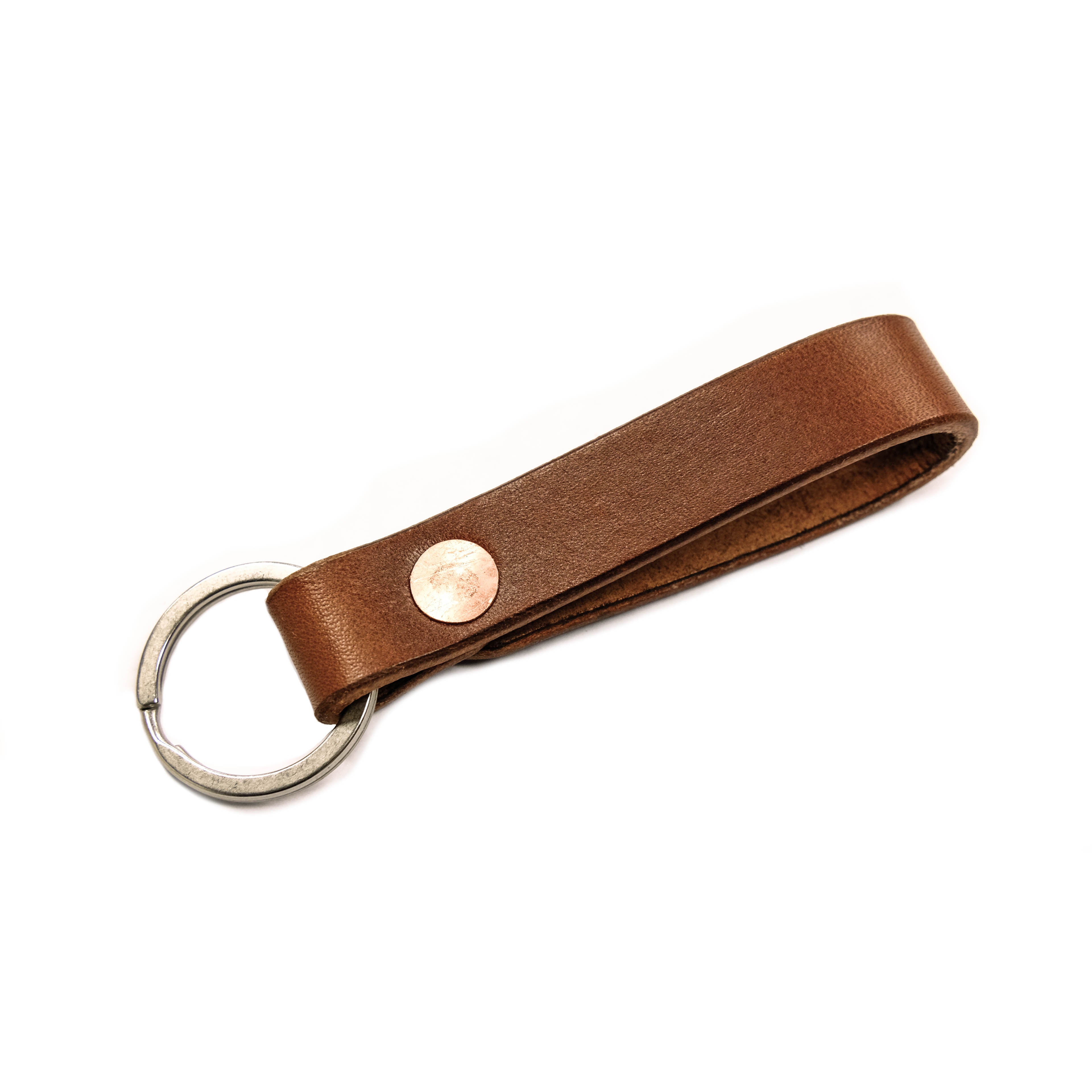 Leather handwoven keyring with clip - Mint - milloobags
